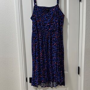 torrid Blue & Pink Leopard-Print Midi Dress